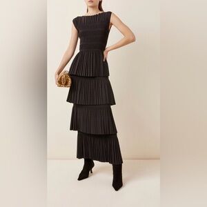 Toteme Armon pleated tiered maxi gown size small, nwt